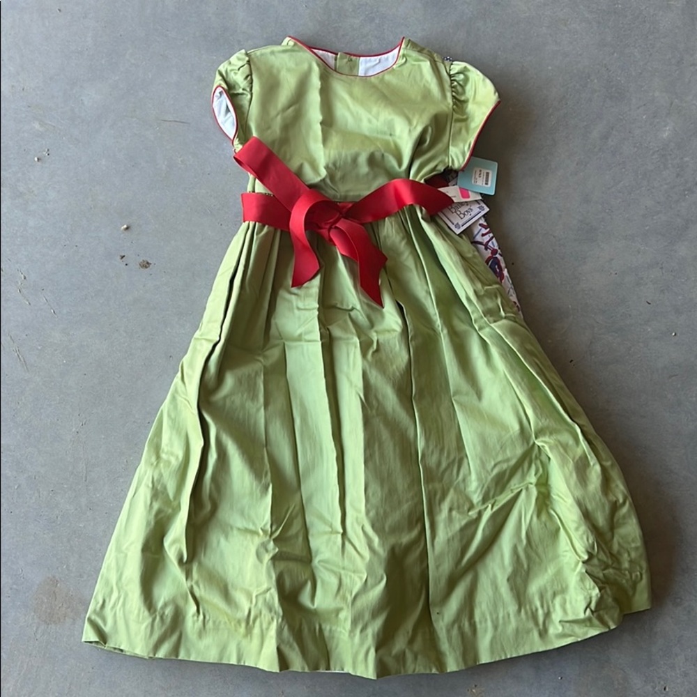 Green and red belted dress -size 6X